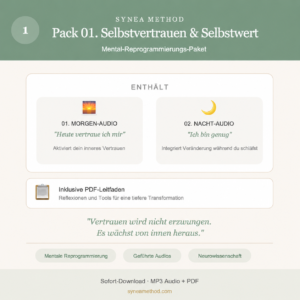 Pack 1 zur mentalen Reprogrammierung für Selbstvertrauen und Selbstwert mit geführten Audios für Morgen und Nacht