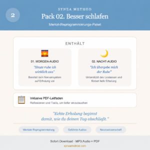 Pack 2 zur mentalen Reprogrammierung für besseren und erholsameren Schlaf mit geführten Audios für Morgen und Nacht