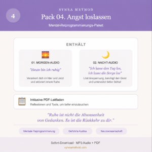 Pack 4 zur mentalen Reprogrammierung zum Loslassen von Angst und innerer Anspannung mit geführten Audios für Morgen und Nacht